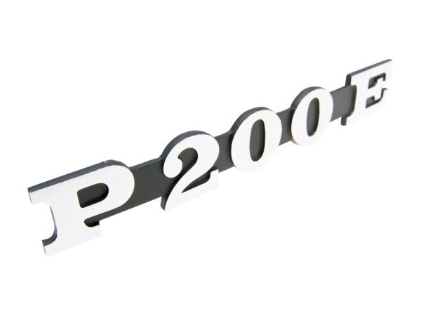 Schriftzug "P200E" für linke Seitenbacke für Vespa P 200 E