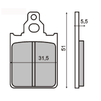 Bremsbeläge S21 (51.1 x 31.6 x 5.5mm) organisch...